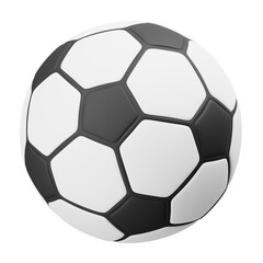 Obraz premium Classic Black and White Soccer Ball With Hexagonal Panels Isolated on Transparent Background