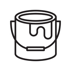 “Paint Can Line Icon | Minimal Painting Tool Vector”