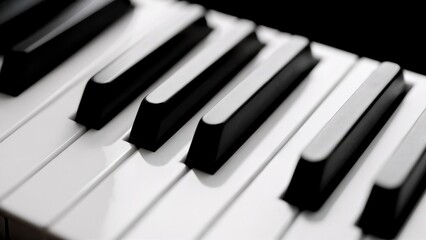 Professional Piano Keys in Black and White Minimalist Composition for Classical Music Content