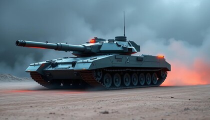 Modern battle tank, powerful turret, advanced weaponry,  protection,  ground forces