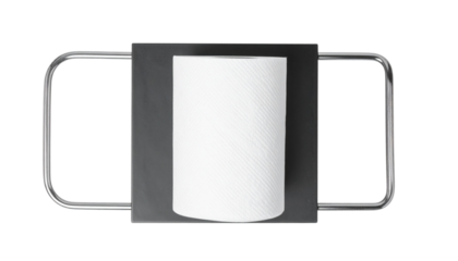 Elegant paper towel holder kitchen décor home accessories modern style top view functional design isolated on a solid white background
