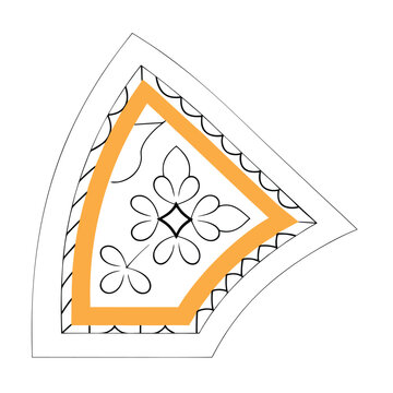 Traditional jamdani inspired floral decorative corner pattern