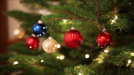 Naklejka premium christmas tree with balls
