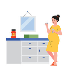 Herbal tea time for pregnancy relaxation illustration