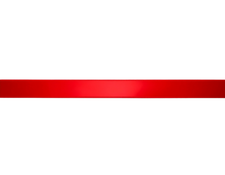Red horizontal ribbon strip isolated on white background