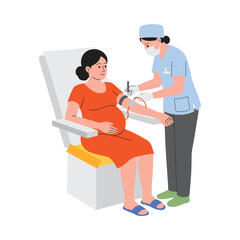 Prenatal blood test during pregnancy checkup illustration