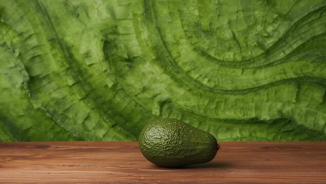 A Textured Still Life. Green Fruit on Wood with Abstract Green Background. - Powered by Adobe