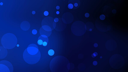 Abstract Blue Bokeh Lights Background, Digital Graphic Design, Dark Environment, Close-Up View, Visual Concept of Light and Blur
