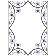 Intricate jamdani floral pattern frame with symmetrical design