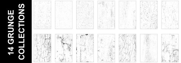 Black grunge dust texture collection.