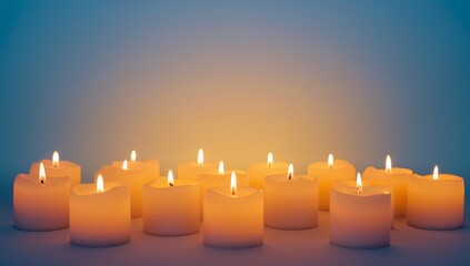 Candlelight Serenade. A Warm Glow on a Cool Evening Canvas, a Study in Contrast.