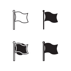 Set of flag icons simple vector design isolated on white background
