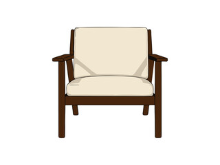 single sofa chair with wooden handle