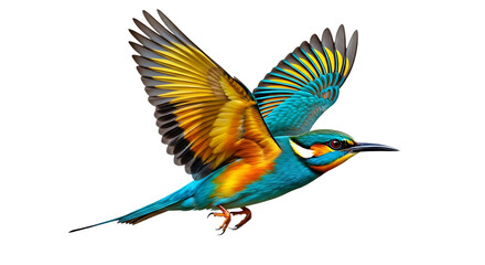 Fototapeta premium Colorful Bee-eater Bird in Flight - Vibrant Wildlife PNG