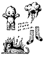 Edgy vintage black-and-white 'Frail State of Mind' tattoo flash