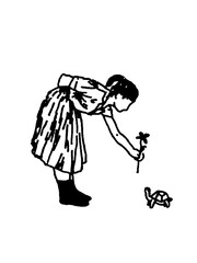 Innocence meets slow reality in stark urban ink art