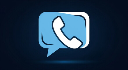 Naklejka premium Blue phone call icon vector illustration for communication and contact us design element and app interface