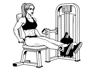 Gymnast Woman doing a leg extension workout