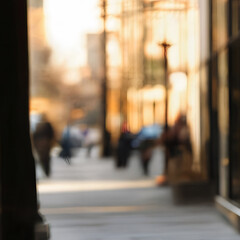 blurred picture of street in the city for background