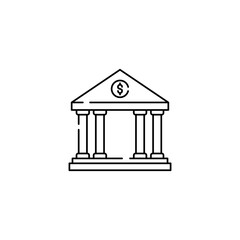 Central Bank Icon Set Multiple Style Collection vector illustration, eps 10