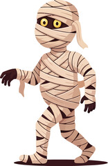 Vector art of cartoon mummy walking