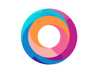 Abstract circular design with vibrant colors creating a modern and dynamic feel