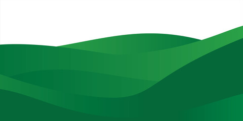 Obraz premium Abstract landscape green hills valley vector illustration background