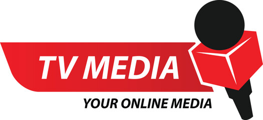 Logo featuring "TV MEDIA" with a microphone, representing online media.