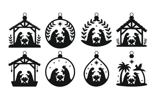 Laser Cut Nativity SVG Bundle for Ornaments