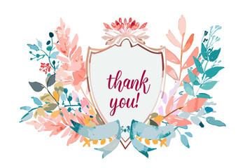 Watercolor Floral Thank You Cards