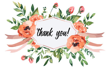 Watercolor Floral Thank You Cards