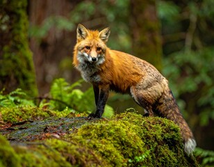 Obraz premium red fox in the woods