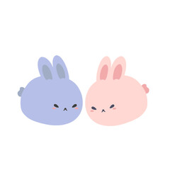 illustration of rabbit couple characters for stickers or decorative elements