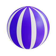 A Vibrant Purple and White Striped Sphere With A Transparent Background Perfect For Playful Designs And Decorative Elements