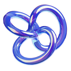 Abstract Shiny Blue Intertwined Waves Forming A Mobius Strip Shape On A Transparent Background