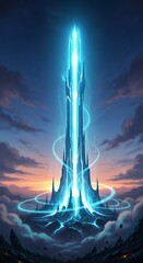 Majestic Tower of Light - A Fantasy Architecture Concept.