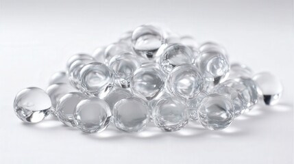 Obraz premium Tiny crystal ball pile isolated on white background