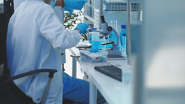 Researchers working in the clinical laboratory
