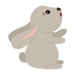 Adorable bunny depicted in a sitting position, designed in a vector style. The illustration highlights a cute and simple design, perfect for children s materials and playful projects.