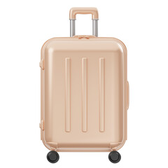 A Chic Rose Gold Hardshell Rolling Suitcase With Silver Handle And Black Wheels On A Transparent Background Representing Travel And Luggage Essentials
