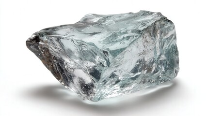 Fototapeta premium Tiny glass shard isolated on white background