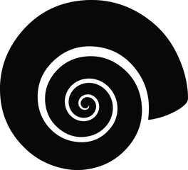 Vector ammonite fossil nautilus shell abstract geometric shape silhouette illustration