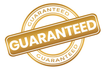 Obraz premium modern gold guaranteed circle stamp element png file transparent background