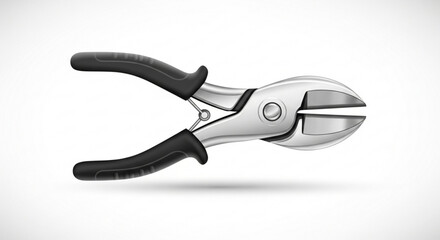 Obraz premium Illustration of a shiny silver bolt cutter, showcasing its sharp blades and comfortable grip