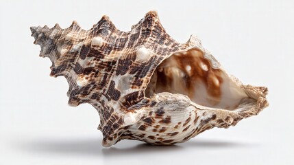 Turritella shell fragment isolated on white background