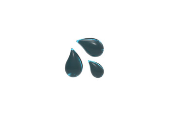 sweat drop emoji front view without shadow 3d render