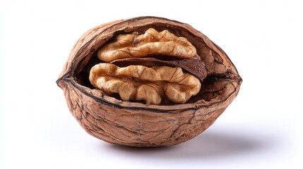 Walnut piece isolated on white background