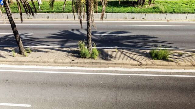 vehicles on a highway in barcelona 