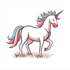 Obraz premium Magical Unicorn Vector Collection with Elegant Poses and Flowing Manes