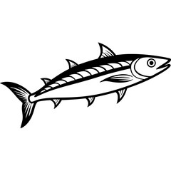 King Mackerel line art vector